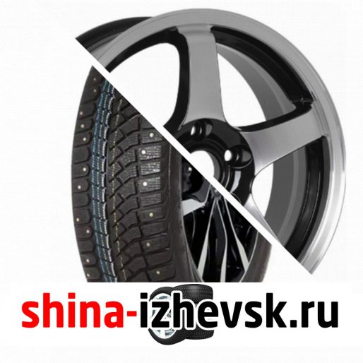 Колесо в сборе Viatti Brina Nordico (V-522) 185/60 R14 T 82 + CrossStreet CR14 5.5xR14 4×100 ET35 DIA67.1 Черный полностью полированный в Ижевске